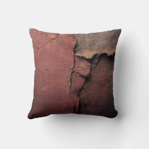 Tattered Canvas Abstract in Rust and Earth Cushion