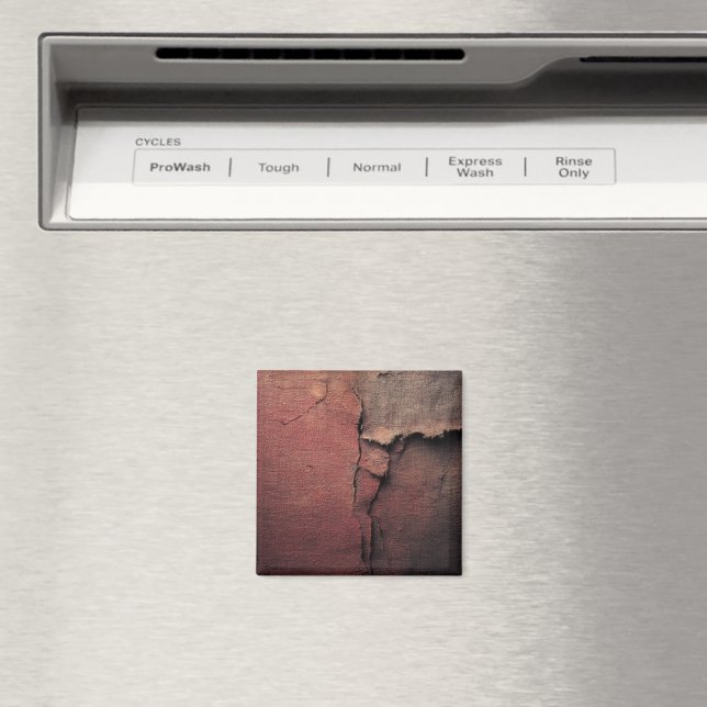 Tattered Canvas Abstract in Rust and Earth Magnet (In Situ (Dishwasher))