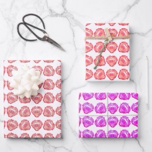 Tattered Edge Abstract Heart Art Pattern  Wrapping Paper Sheet