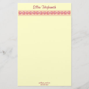 Tattered Heart Artwork Top Border Personalised Stationery