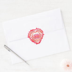 Tattered Heart Classic Round Sticker