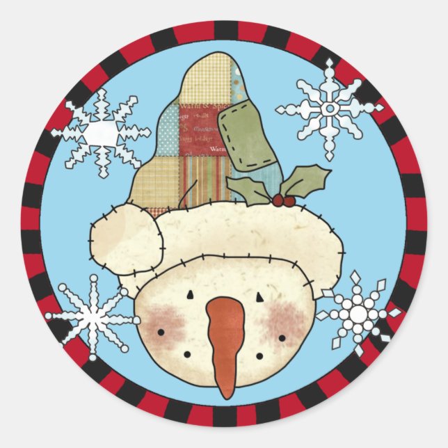 Tattered Snowman Stickers (Front)