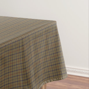 Tattersall Brooks Camel Blue Red Check Tablecloth