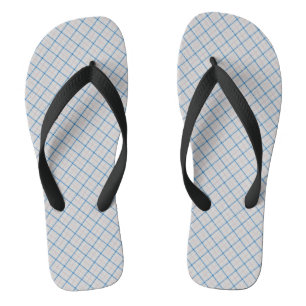 Tattersall Pink Cerulean White Check Plaid Jandals