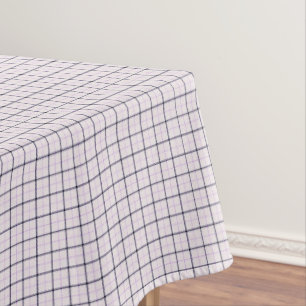 Tattersall Violet White Dark Blue Plaid Tablecloth