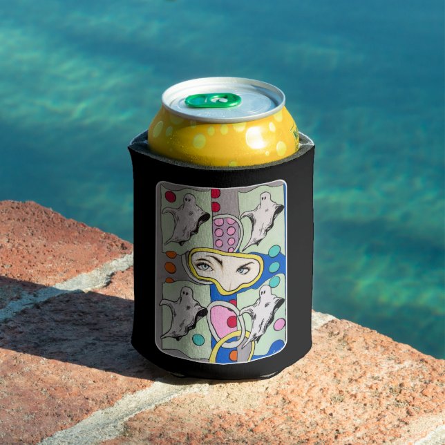 ‘Tattletales in the Spirit Box’ Painting on a  Can Cooler (In Situ Pool)