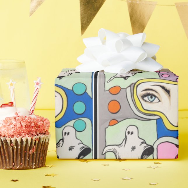 ‘Tattletales in the Spirit Box’ Painting on a  Wrapping Paper (Birthday Party)