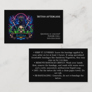 Tattoo Aftercare Instructions Business Card
