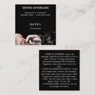 Tattoo Aftercare Instructions Business Card