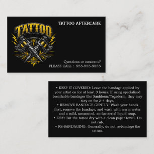 Tattoo Aftercare Instructions Business Card
