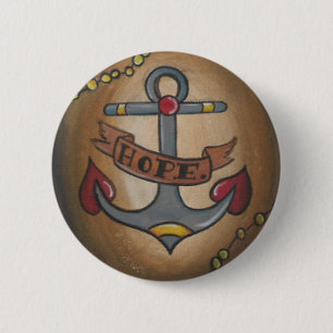 Tattoo Anchor 6 Cm Round Badge