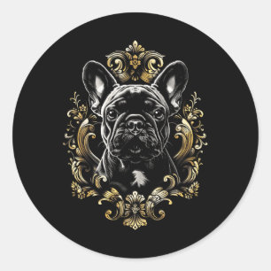 Tattoo Art French Bulldog Baroque French Bulldog Classic Round Sticker