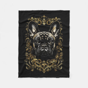Tattoo Art French Bulldog Baroque French Bulldog _ Fleece Blanket