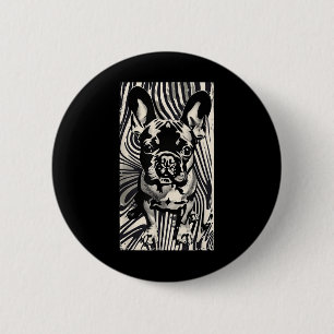 Tattoo Art French Bulldog French Bulldog Pet Art 6 Cm Round Badge