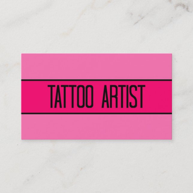 Tattoo Artist Baby and Hot Pink Business Card (Front)