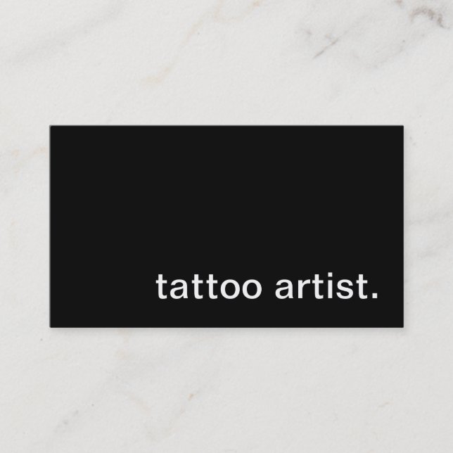 Tattoo Artist  Business Card (Front)