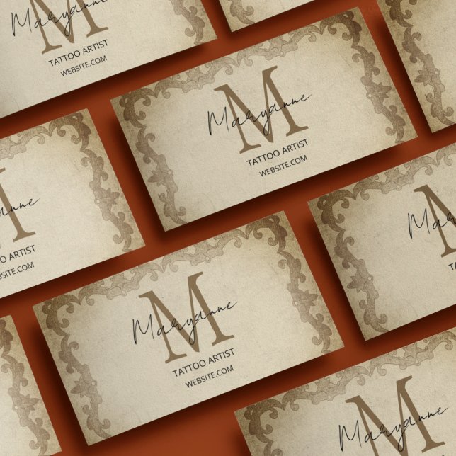Tattoo Artist Distressed Grunge Business Card (Creator Uploaded)