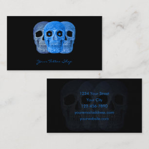 Tattoo Artist Gothic Blue Black Skull Business Card