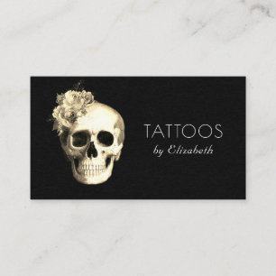 Tattoo Artist Gothic Skull Roses Business Card