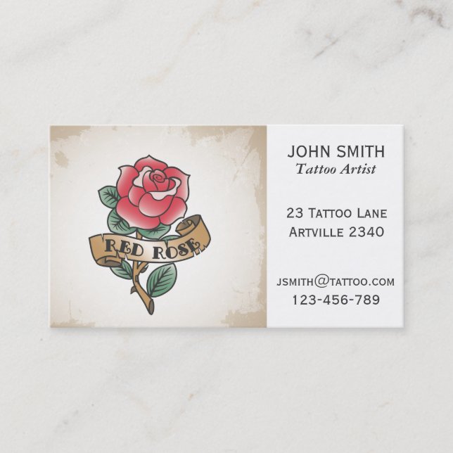 Tattoo Artist Ink Artist Tattoo Parlour Business Card (Front)