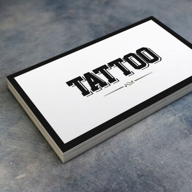 Tattoo Artist Minimalist Modern Bold Border Business Card (Creator Uploaded)