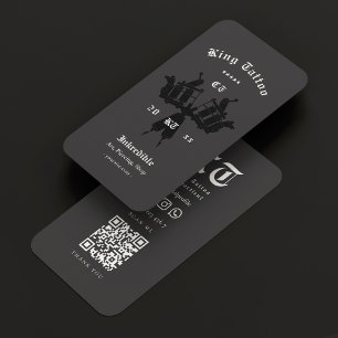 Tattoo Artist Monogram Black Pink Modern  Business Card