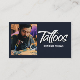 Tattoo Artist Photo Typography Business Card