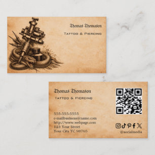 Tattoo artist QR code Business Card