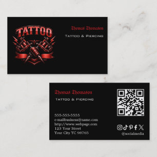 Tattoo artist QR code Business Card
