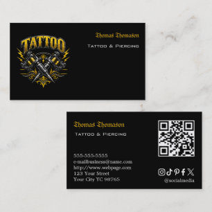 Tattoo artist QR code Business Card