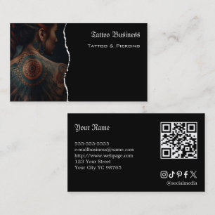Tattoo artist salon  QR code Business Card