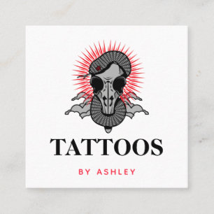 Tattoo Artist Social Media Snake Graphics Modern Square Business Card