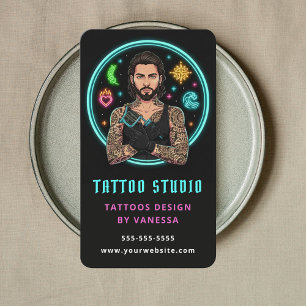 Tattoo Artist Tattoo Studio Editable Professional Business Card