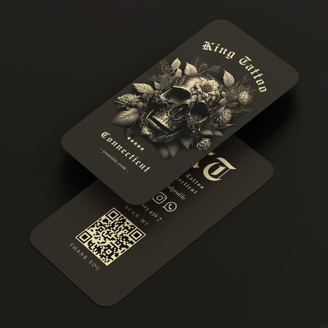 Tattoo Artist Tattooist Goth Skull Modern Business Card (Tattoo Artist Tattooist Goth Skull Modern Business Card
)