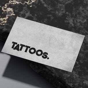 Tattoo Artist Tattooist Simple Modern Concrete  Business Card