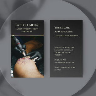 Tattoo artist tattooist studio Business Card