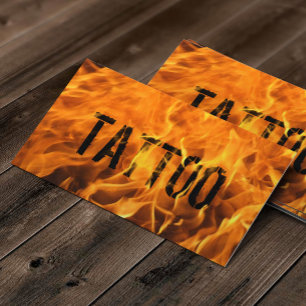 Tattoo Artist Unique Flaming Fire Business Card