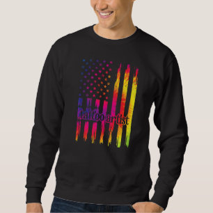 Tattoo Artist Us Flag Inked Tattoo Ink Expert Sweatshirt