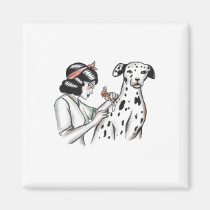 Tattoo Artist With Loyal Dog For Women _1 Magnet