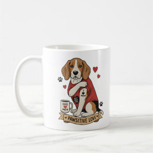 Tattoo Beagle Dog Illustration I Heart Mom Coffee Mug