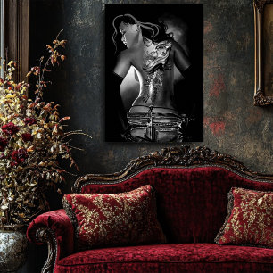 Tattoo black and white poster