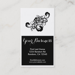 Tattoo black white rose custom business cards