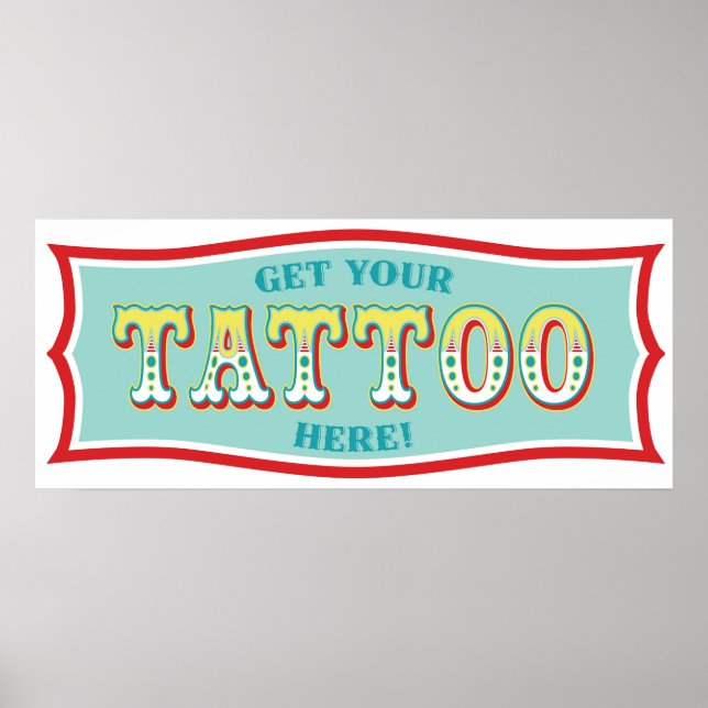 Tattoo Booth Sign for Carnival Themed Birthday BL (Front)