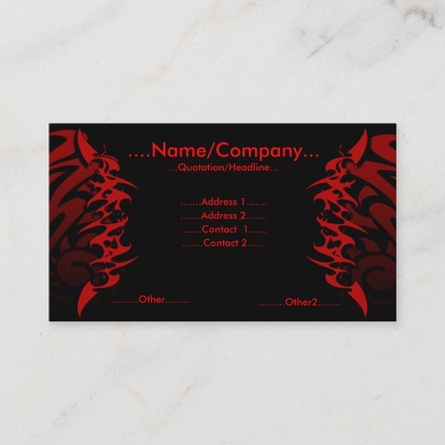 Tattoo. Business Card (Front)