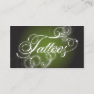 Tattoo Business Card Elegant Flourish Glow