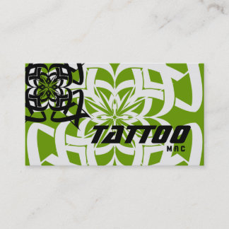 Tattoo Business Card Tribal Black Green White