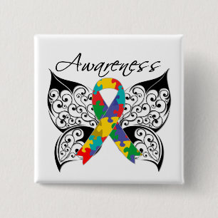 Tattoo Butterfly Awareness - Autism 15 Cm Square Badge