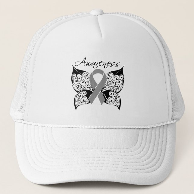 Tattoo Butterfly Awareness - Brain Tumour Trucker Hat (Front)