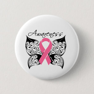 Tattoo Butterfly Awareness - Breast Cancer 6 Cm Round Badge