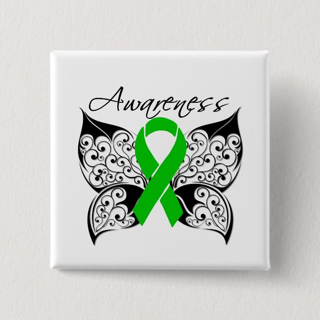 Tattoo Butterfly Awareness - Cerebral Palsy 15 Cm Square Badge (Front)